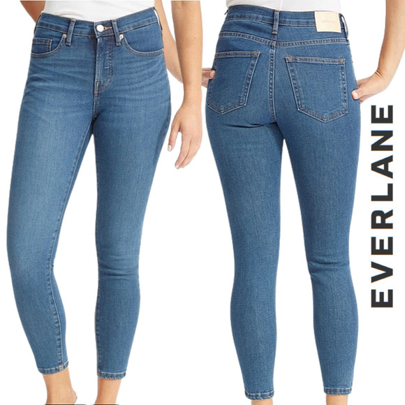 Everlane Stretch Mid-Rise Skinny Crop Jeans 23 NWT - Picture 1 of 11